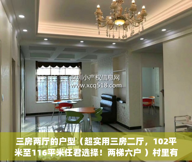 三房两厅的户型（超实用三房二厅，102平米至116平米任君选择！两梯六户 ）村里有小产权怎么办，