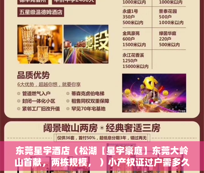 东莞星宇酒店（松湖【星宇豪庭】东莞大岭山首献，两栋规模， ）小产权证过户需多久，