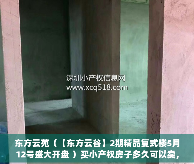 东方云苑（【东方云谷】2期精品复式楼5月12号盛大开盘 ）买小产权房子多久可以卖，