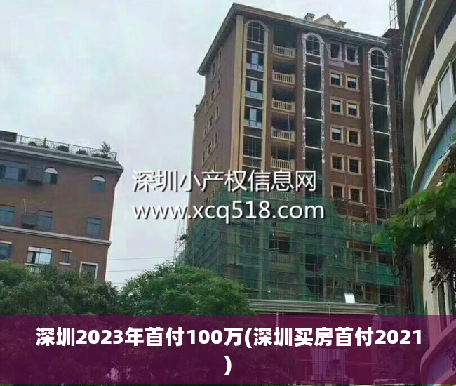深圳2023年首付100万(深圳买房首付2021)