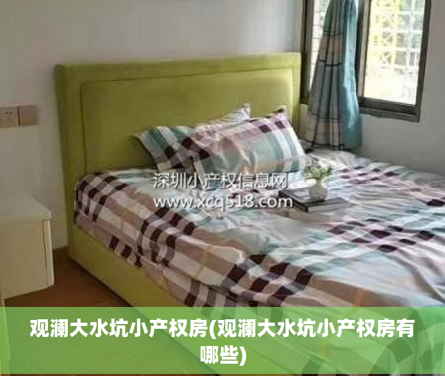 观澜大水坑小产权房(观澜大水坑小产权房有哪些)