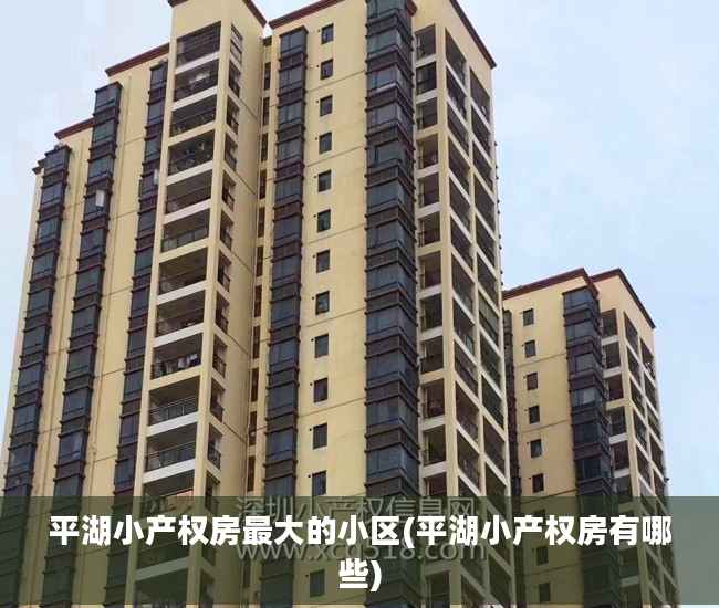平湖小产权房最大的小区(平湖小产权房有哪些)