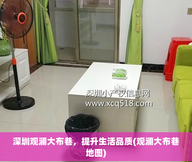深圳观澜大布巷，提升生活品质(观澜大布巷地图)