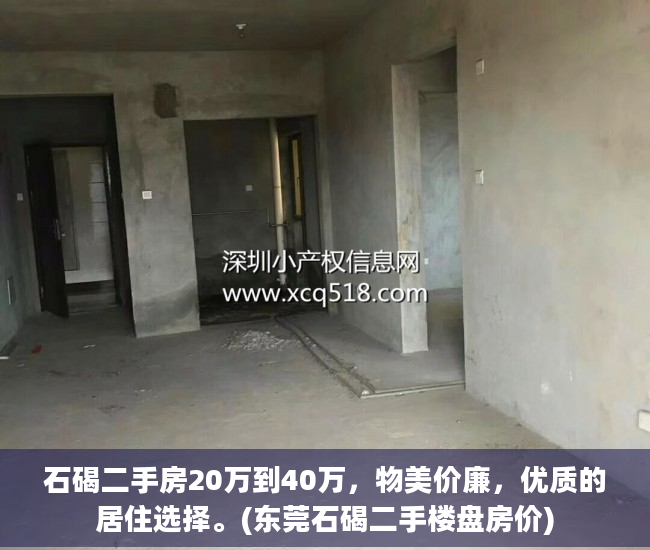 石碣二手房20万到40万，物美价廉，优质的居住选择。(东莞石碣二手楼盘房价)