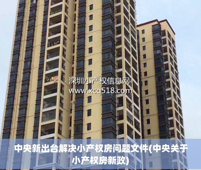 中央新出台解决小产权房问题文件(中央关于小产权房新政)