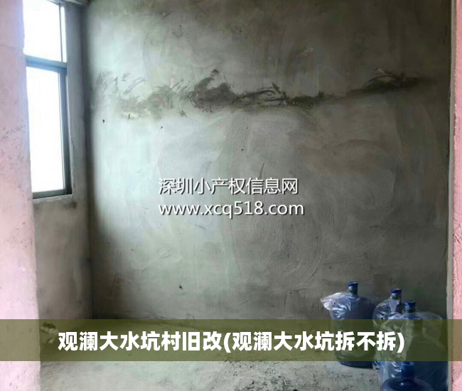 观澜大水坑村旧改(观澜大水坑拆不拆)