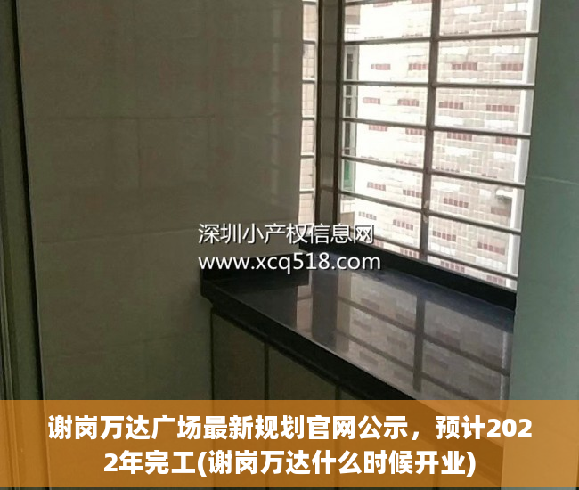 谢岗万达广场最新规划官网公示，预计2022年完工(谢岗万达什么时候开业)