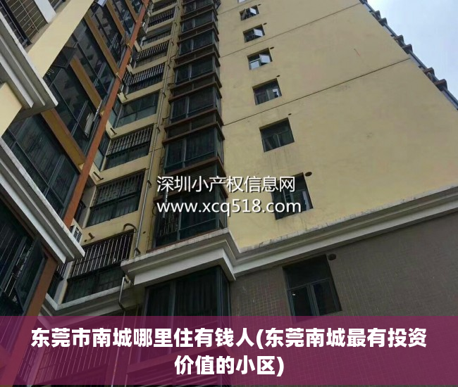 东莞市南城哪里住有钱人(东莞南城最有投资价值的小区)