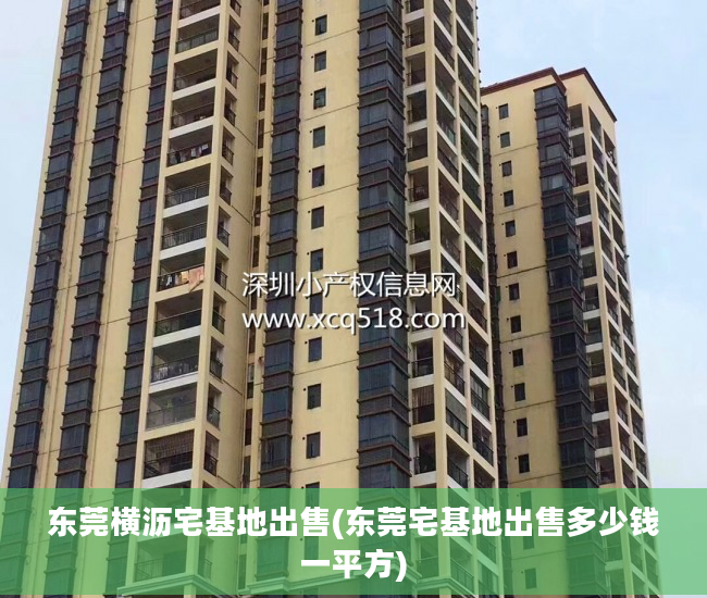 东莞横沥宅基地出售(东莞宅基地出售多少钱一平方)