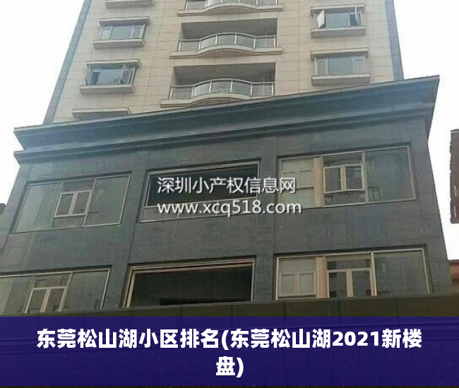 东莞松山湖小区排名(东莞松山湖2021新楼盘)