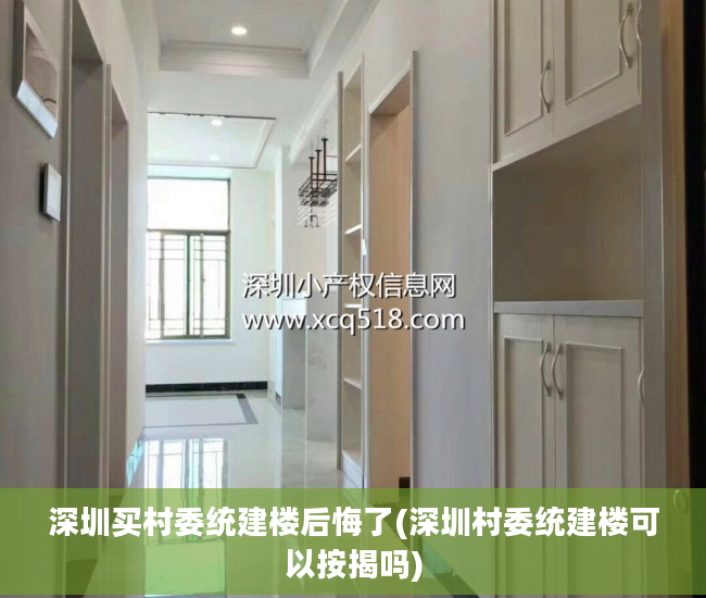 深圳买村委统建楼后悔了(深圳村委统建楼可以按揭吗)