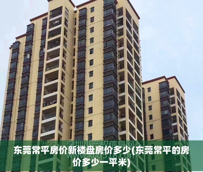 东莞常平房价新楼盘房价多少(东莞常平的房价多少一平米)