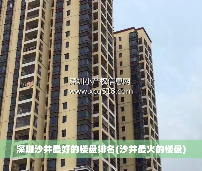 深圳沙井最好的楼盘排名(沙井最火的楼盘)