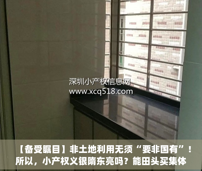 【备受瞩目】非土地利用无须“要非国有”！所以，小产权义银隋东亮吗？能田头买集体土地吗？
