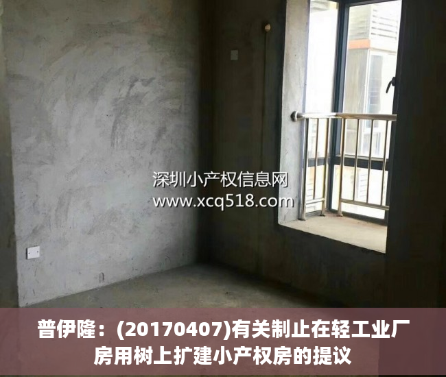 普伊隆：(20170407)有关制止在轻工业厂房用树上扩建小产权房的提议