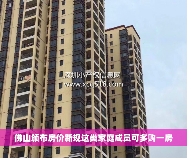 佛山颁布房价新规这类家庭成员可多购一房