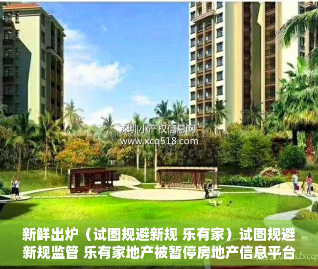 新鲜出炉（试图规避新规 乐有家）试图规避新规监管 乐有家地产被暂停房地产信息平台权限，试图规避新规，
