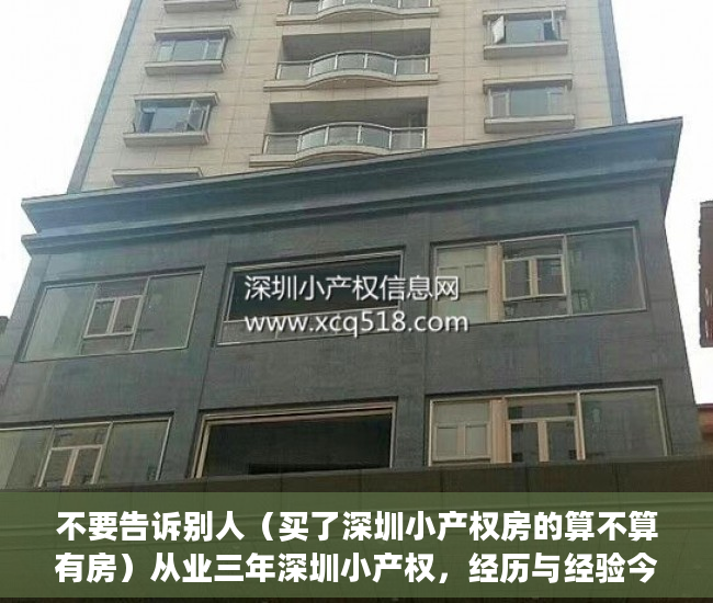 不要告诉别人（买了深圳小产权房的算不算有房）从业三年深圳小产权，经历与经验今天分享给大家！！！，买了深圳小产权房亏死了，