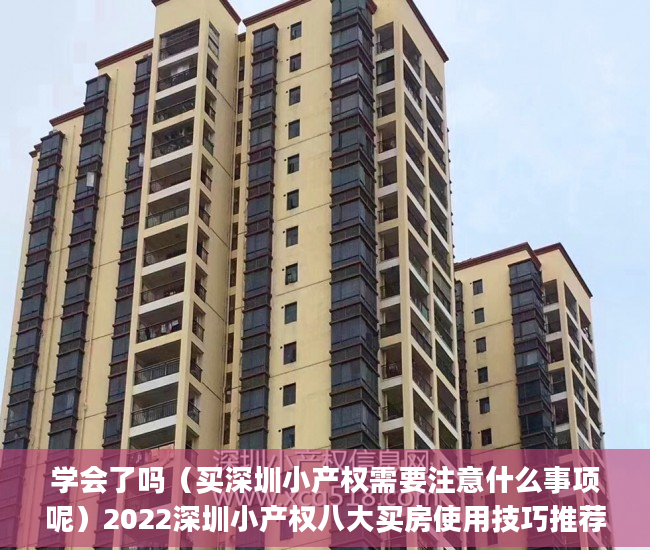 学会了吗（买深圳小产权需要注意什么事项呢）2022深圳小产权八大买房使用技巧推荐！(你必须知道的买房秘籍)，买深圳小产权需要注意什么事项和手续，