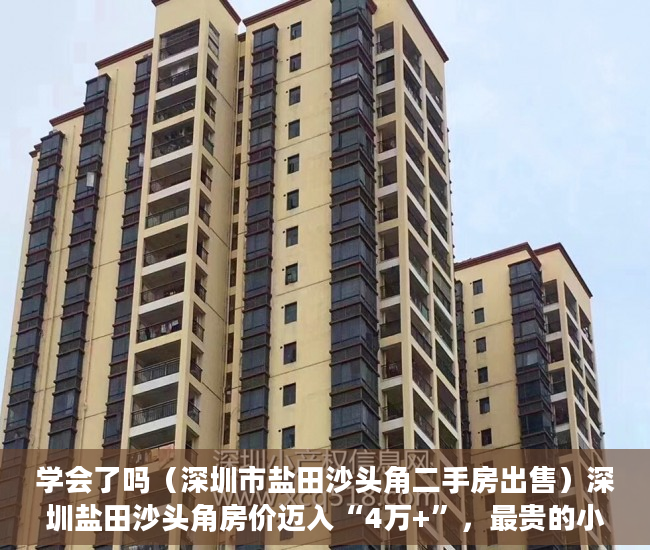 学会了吗（深圳市盐田沙头角二手房出售）深圳盐田沙头角房价迈入“4万+”，最贵的小区均价超过11万平，深圳市盐田沙头角二手房价格，