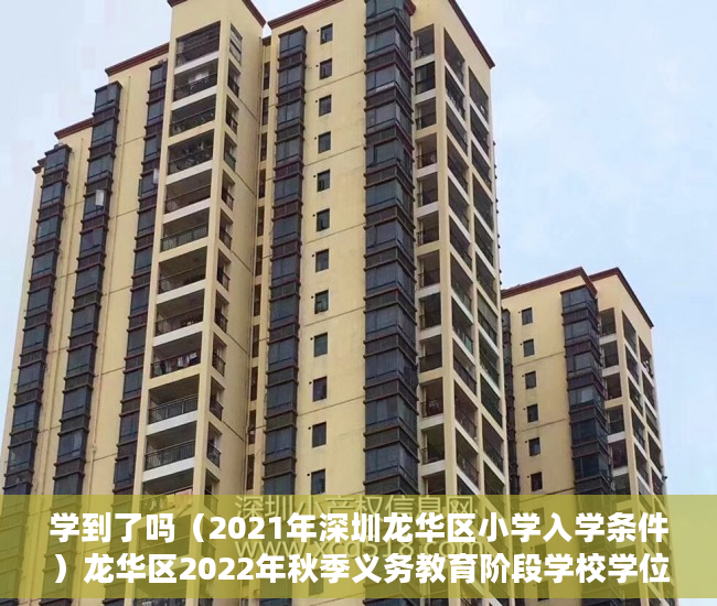 学到了吗（2021年深圳龙华区小学入学条件）龙华区2022年秋季义务教育阶段学校学位申请温馨提示，深圳龙华区2021年小学入学申请，