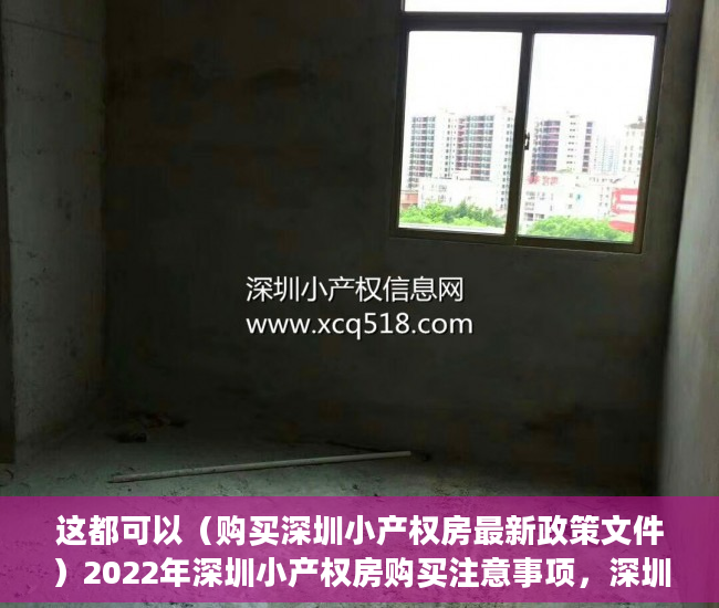 这都可以（购买深圳小产权房最新政策文件）2022年深圳小产权房购买注意事项，深圳小产权房的最新政策，