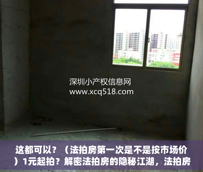 这都可以？（法拍房第一次是不是按市场价）1元起拍？解密法拍房的隐秘江湖，法拍房一般成交价，
