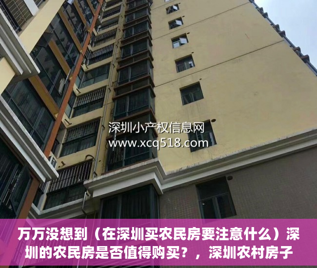 万万没想到（在深圳买农民房要注意什么）深圳的农民房是否值得购买？，深圳农村房子可以买吗，