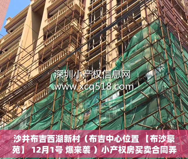 沙井布吉西湖新村（布吉中心位置 【布沙豪苑】 12月1号 爆来袭 ）小产权房买卖合同弄丢怎么办，