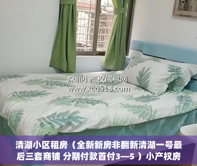 清湖小区租房（全新新房非翻新清湖一号最后三套商铺 分期付款首付3—5 ）小产权房公证需要多久，
