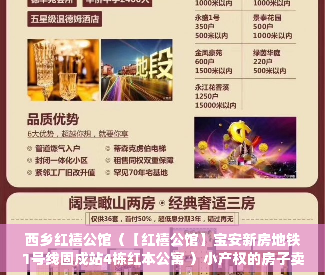 西乡红禧公馆（【红禧公馆】宝安新房地铁1号线固戍站4栋红本公寓 ）小产权的房子卖了多久可以买，