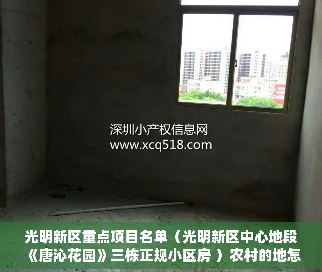 光明新区重点项目名单（光明新区中心地段《唐沁花园》三栋正规小区房 ）农村的地怎么用来做小产权，