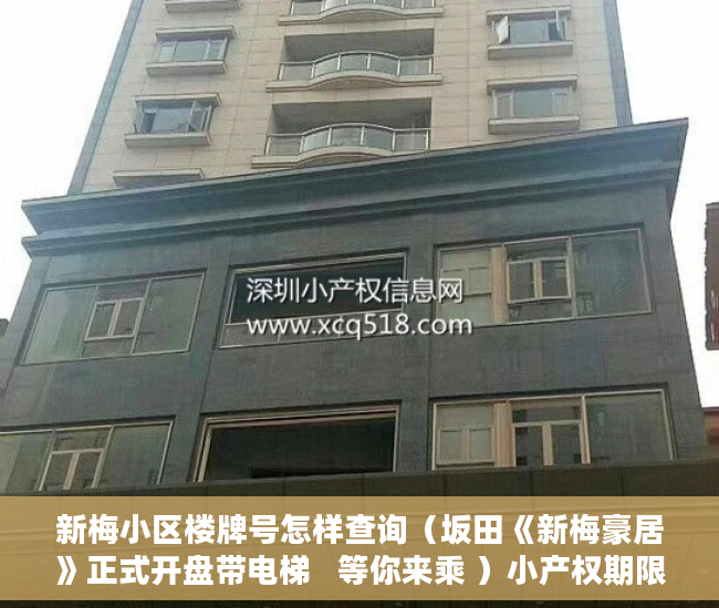新梅小区楼牌号怎样查询（坂田《新梅豪居》正式开盘带电梯   等你来乘 ）小产权期限多久，