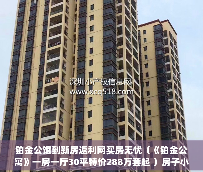 铂金公馆到新房返利网买房无忧（《铂金公寓》一房一厅30平特价288万套起 ）房子小产权和大产权多久，