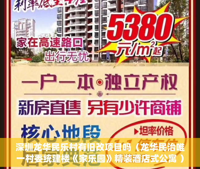 深圳龙华民乐村有旧改项目吗（龙华民治唯一村委统建楼《家乐园》精装酒店式公寓 ）小产权公示多久下房产证，