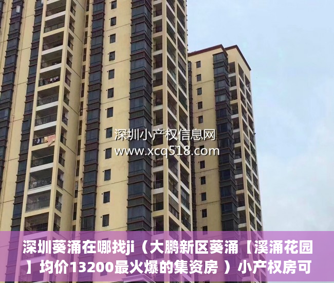 深圳葵涌在哪找ji（大鹏新区葵涌【溪涌花园】均价13200最火爆的集资房 ）小产权房可以住多久，