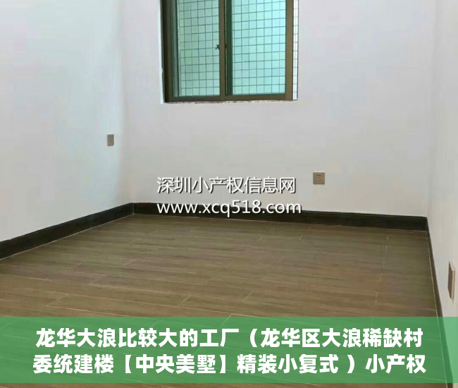 龙华大浪比较大的工厂（龙华区大浪稀缺村委统建楼【中央美墅】精装小复式 ）小产权抵押能贷多久，