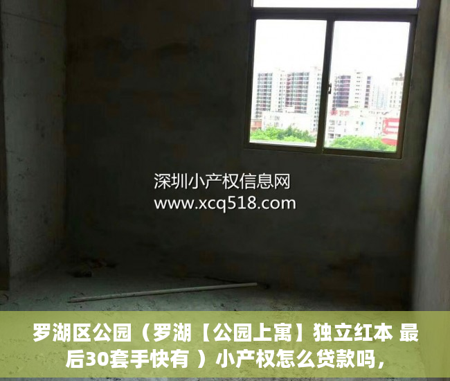 罗湖区公园（罗湖【公园上寓】独立红本 最后30套手快有 ）小产权怎么贷款吗，