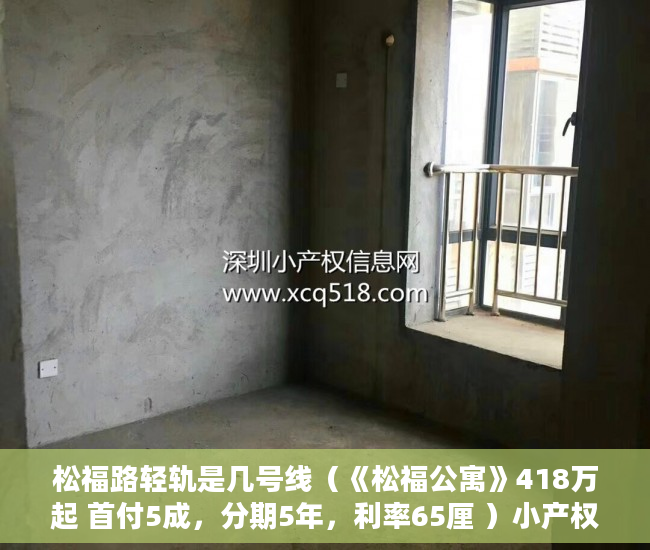 松福路轻轨是几号线（《松福公寓》418万起 首付5成，分期5年，利率65厘 ）小产权房多久可以上市，