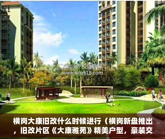 横岗大康旧改什么时候进行（横岗新盘推出，旧改片区《大康雅苑》精美户型，豪装交房 ）物业大产权下来小产权要多久，