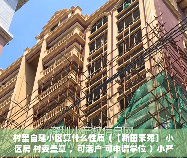 村里自建小区算什么性质（【新田豪苑】 小区房 村委盖章 ，可落户 可申请学位 ）小产权证办理需要多久，