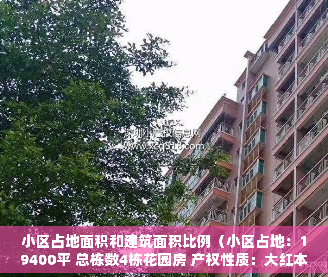 小区占地面积和建筑面积比例（小区占地：19400平 总栋数4栋花园房 产权性质：大红本 ）小产权转大产权要多久，