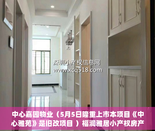 中心嘉园物业（5月5日隆重上市本项目《中心雅苑》是旧改项目 ）福润雅居小产权房产证怎么办，