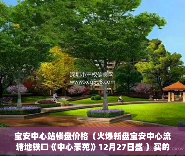 宝安中心站楼盘价格（火爆新盘宝安中心流塘地铁口《中心豪苑》12月27日盛 ）买的小产权房多久可以卖，