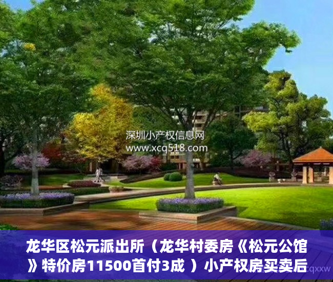 龙华区松元派出所（龙华村委房《松元公馆》特价房11500首付3成 ）小产权房买卖后怎么办，