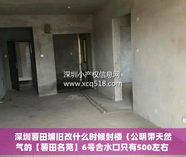 深圳薯田埔旧改什么时候封楼（公明带天然气的【薯田名苑】6号合水口只有500左右 ）楼盘大产权下来小产权还要多久，