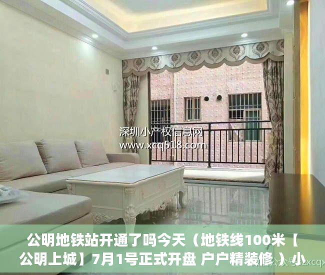 公明地铁站开通了吗今天（地铁线100米【公明上城】7月1号正式开盘 户户精装修 ）小产权三手房买卖合同怎么处理，