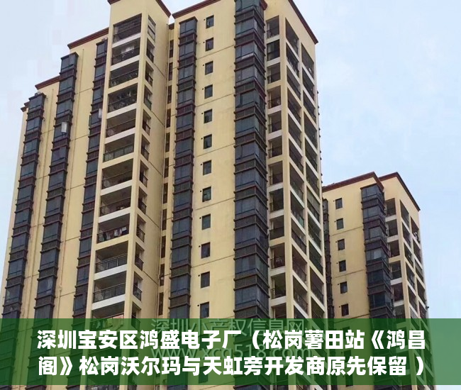 深圳宝安区鸿盛电子厂（松岗薯田站《鸿昌阁》松岗沃尔玛与天虹旁开发商原先保留 ）小产权房多久出售，