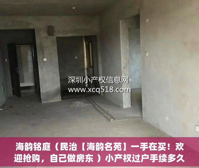 海韵铭庭（民治【海韵名苑】一手在买！欢迎抢购，自己做房东 ）小产权过户手续多久办下来，