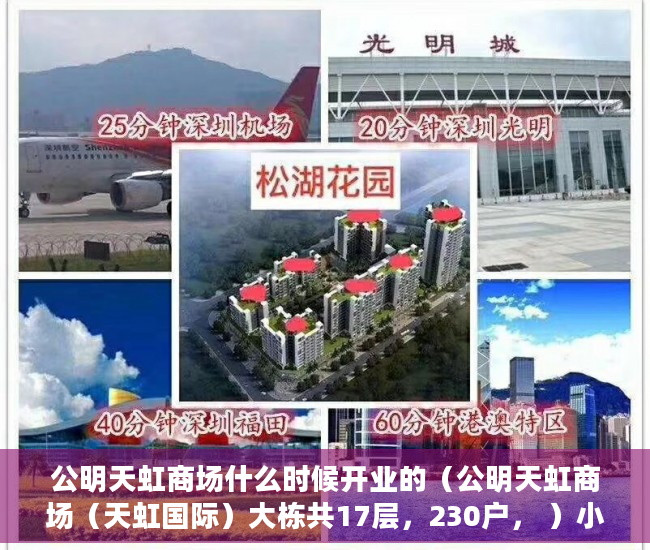 公明天虹商场什么时候开业的（公明天虹商场（天虹国际）大栋共17层，230户， ）小产权纠纷起诉多久可以解决，